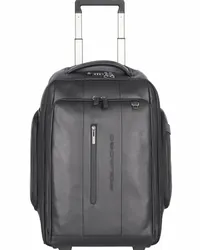 Piquadro Urban 2-Rollen Rucksacktrolley Leder 54 cm Laptopfach black Schwarz