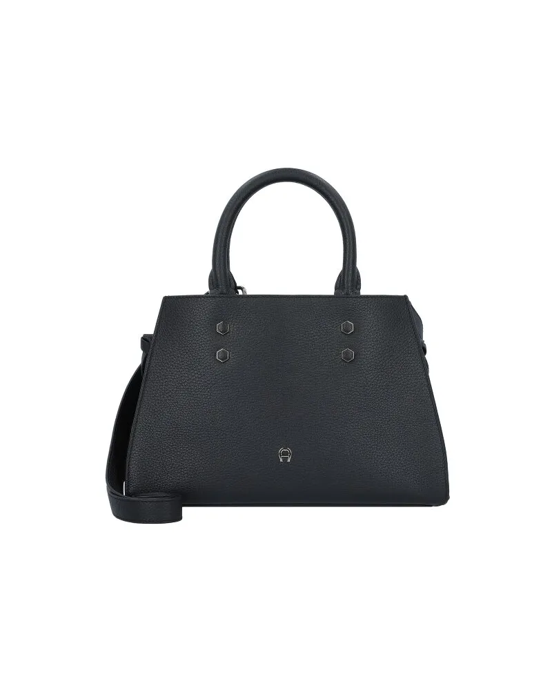 Aigner Vika Shopper Tasche Leder 24 cm black Schwarz