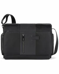 Piquadro Brief Messenger Laptopfach black Schwarz