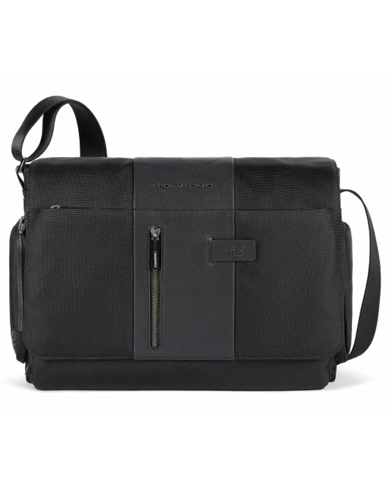 Piquadro Brief Messenger Laptopfach black Schwarz