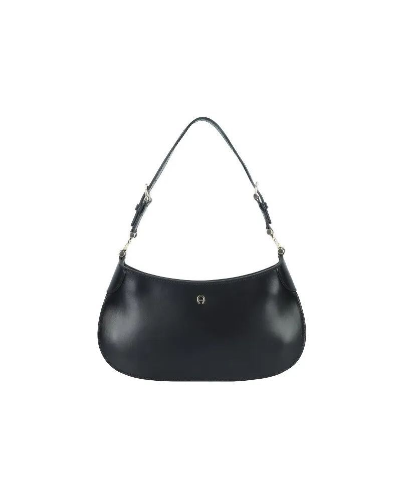 Aigner Delia Schultertasche Leder 30 cm black Schwarz