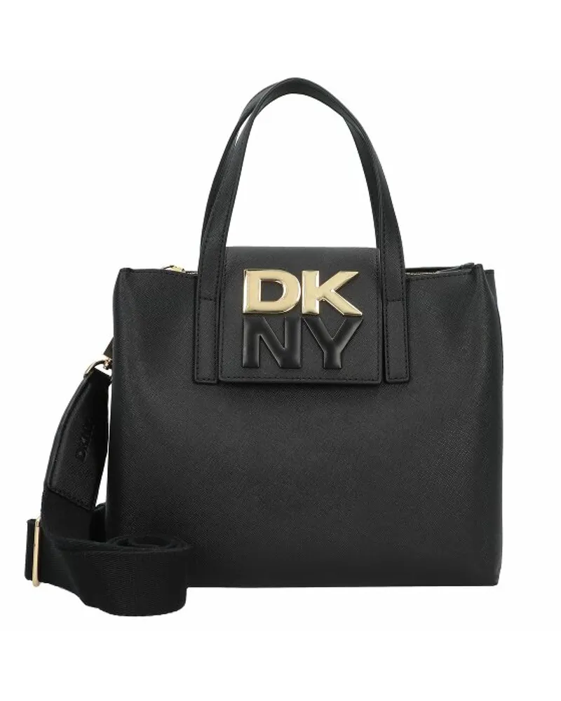 DKNY Faye Handtasche Leder 25 cm black-gold Schwarz