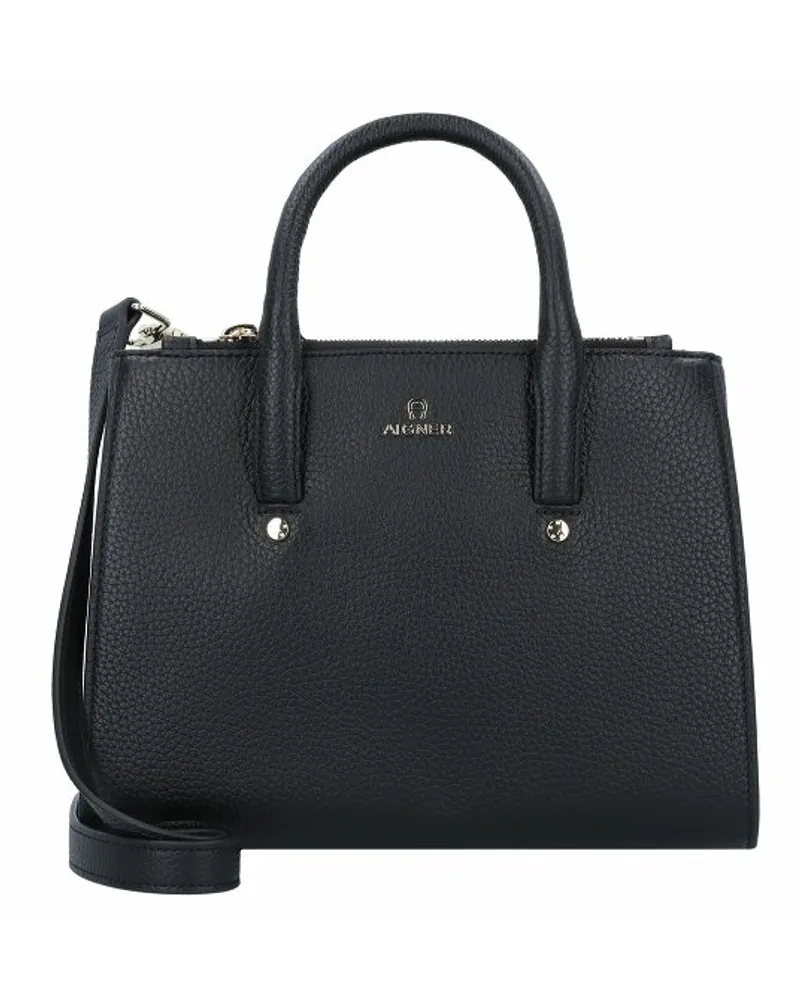 Aigner Ivy Handtasche Leder 28 cm black Schwarz