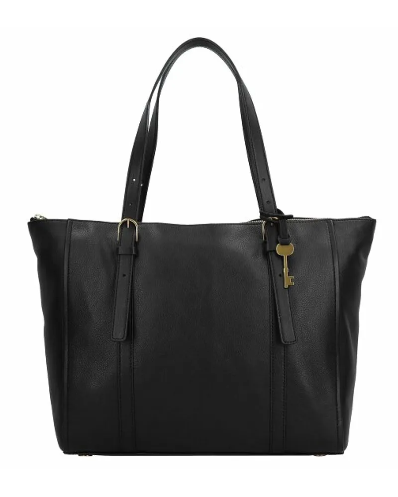 Fossil Carlie Shopper Tasche Leder 34 cm Schwarz