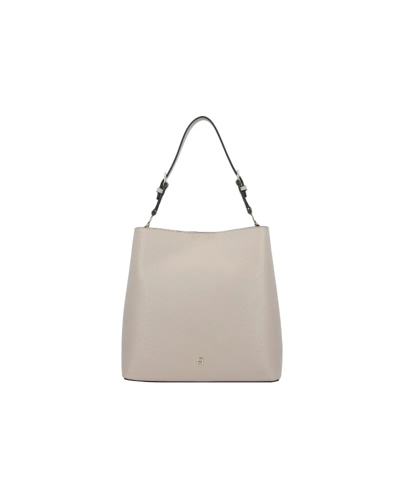Aigner Delia Schultertasche Leder 27 cm alpaca Beige