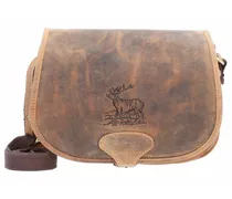 Vintage Hunting Bag Umhängetasche Leder 30 cm brown