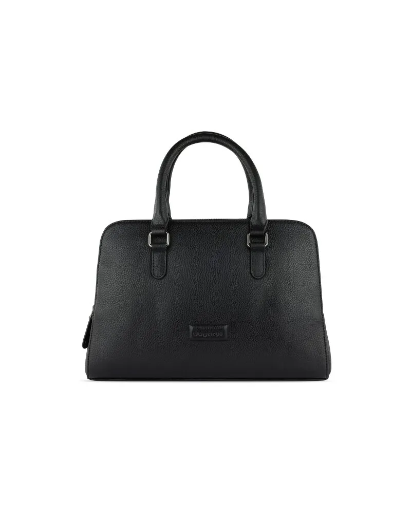 Bugatti Elsa Handtasche Leder 32 cm Schwarz