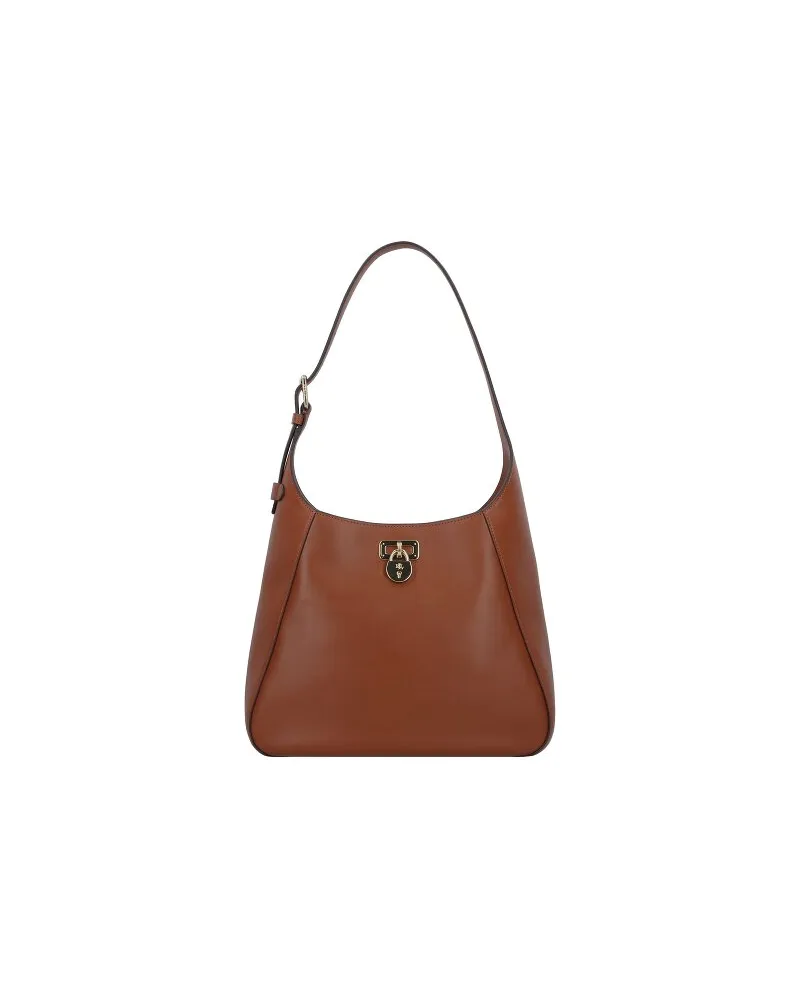 Ralph Lauren Tanner Schultertasche Leder 30.5 cm buff Braun