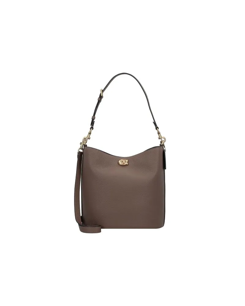 Coach Willow Schultertasche Leder 27 cm dark stone Braun