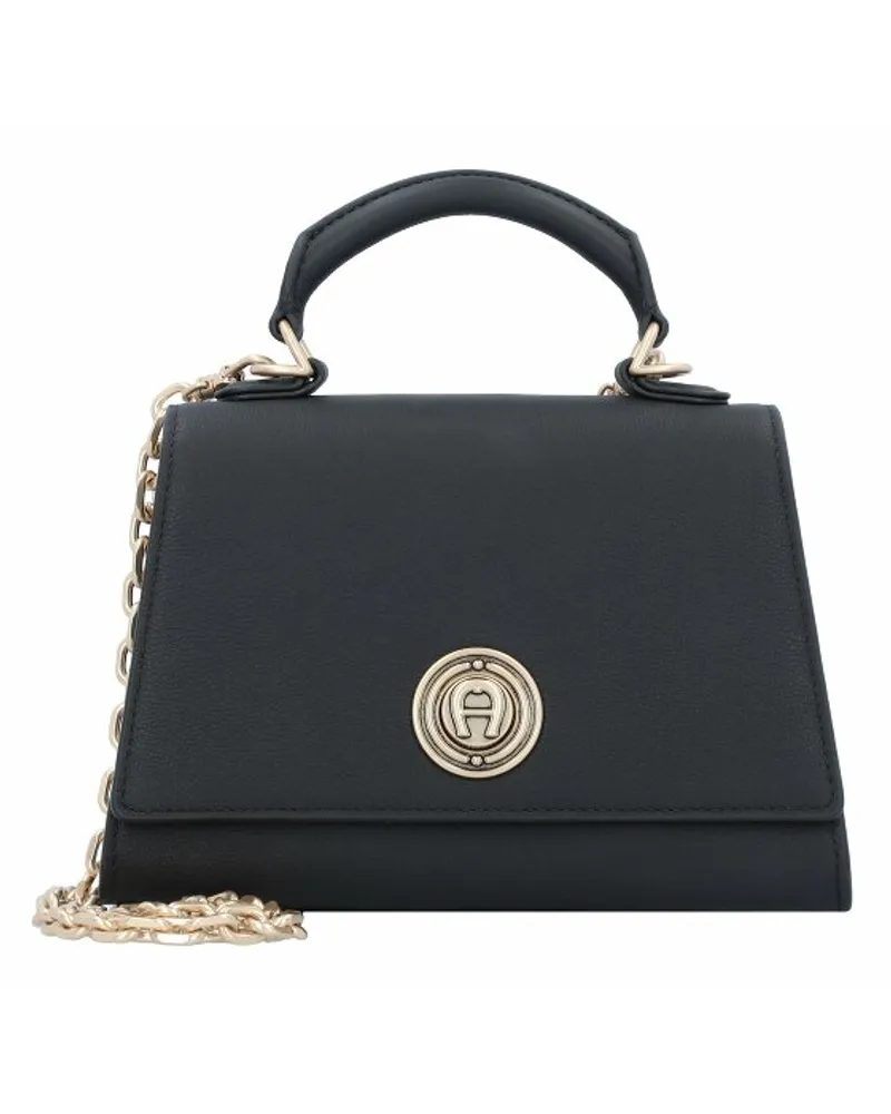 Aigner Leeloo Handtasche Leder 22 cm black coloured Schwarz