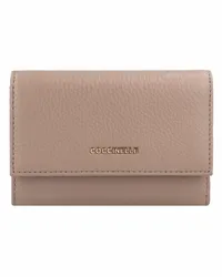 Coccinelle Metallic Soft Geldbörse Leder 14 cm warm taupe Braun