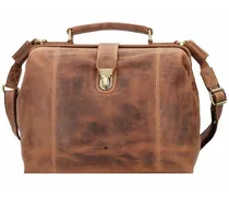 Vintage Handtasche Leder 32 cm brown