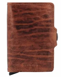 SECRID Twinwallet Dutch Martin Kreditkartenetui RFID Schutz Leder 9.5 cm whiskey Braun