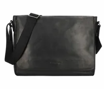 Pure Black Messenger Leder 37 cm black