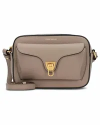 Coccinelle Beat Soft Umhängetasche Leder 21 cm warm taupe Braun