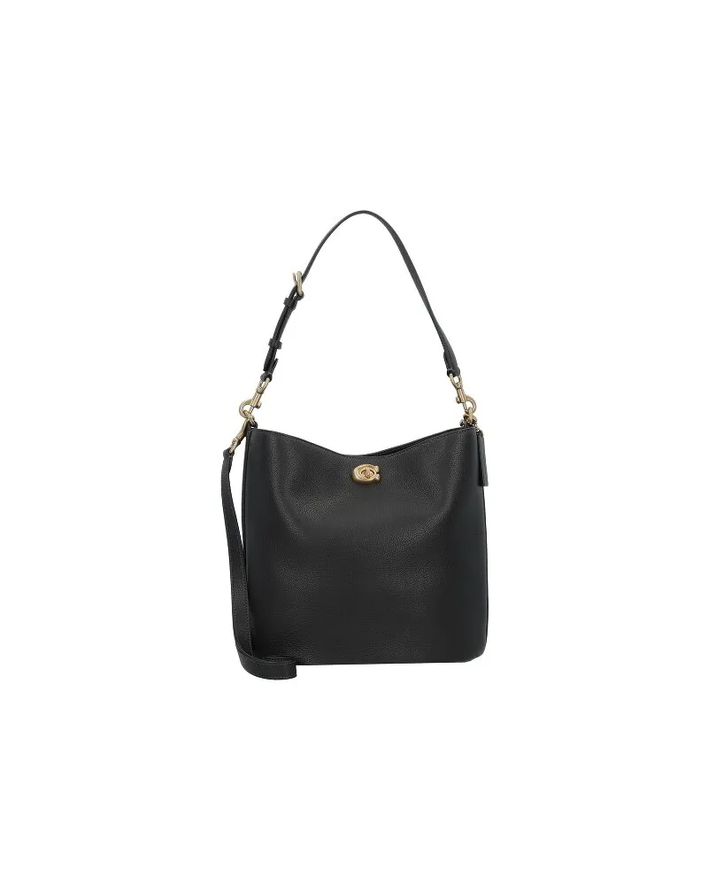 Coach Willow Schultertasche Leder 27 cm black Schwarz