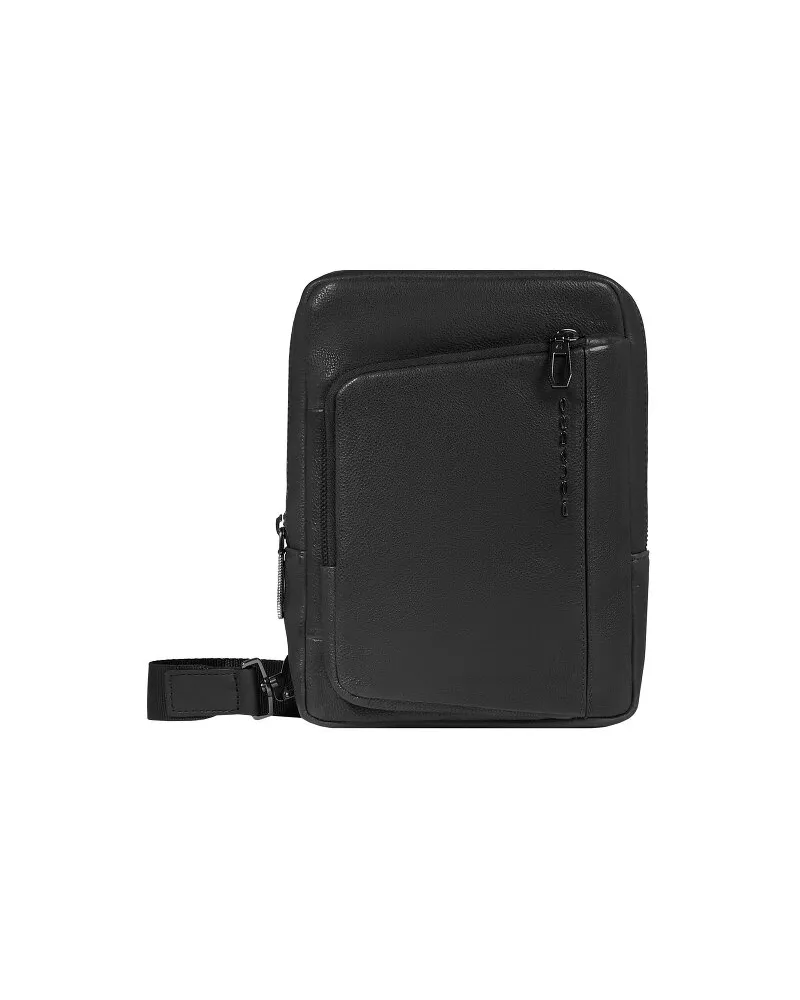 Piquadro S134 Umhängetasche Leder 18 cm black Schwarz