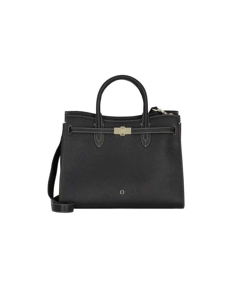 Aigner Farah Handtasche L Leder 37 cm black Schwarz