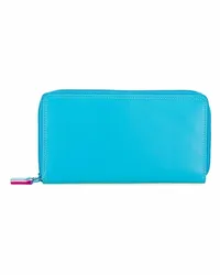 Mywalit Medium Tri-fold Geldbörse I Leder 14 cm liguria Blau