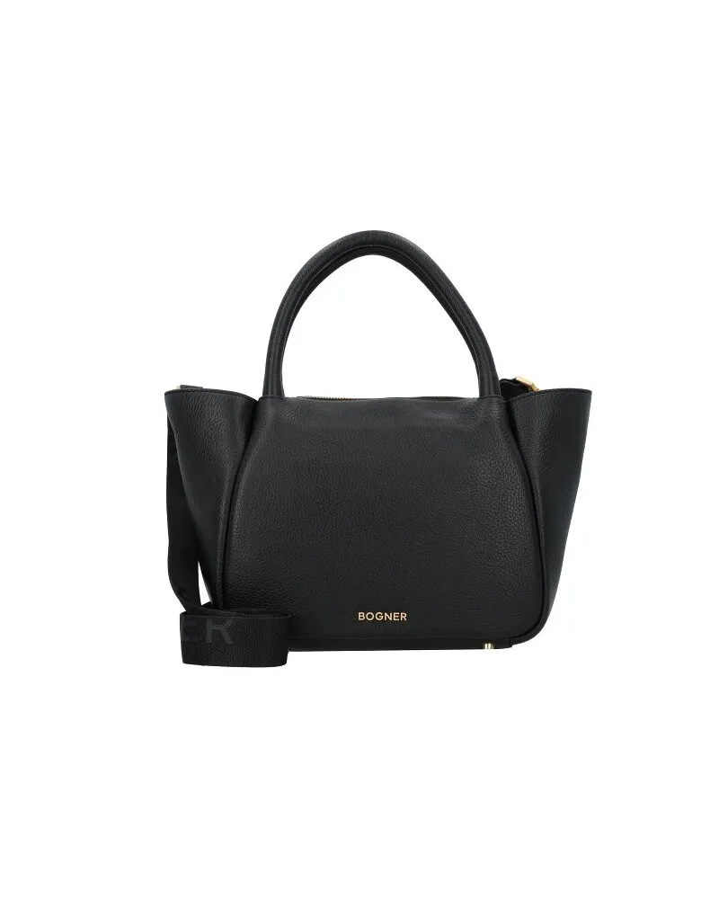 Bogner Wallis Schultertasche Leder 27 cm black Schwarz