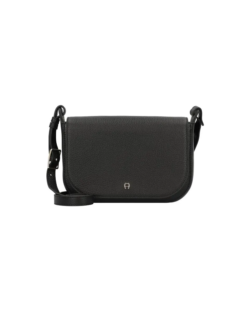 Aigner Pura Umhängetasche Leder 26 cm black Schwarz