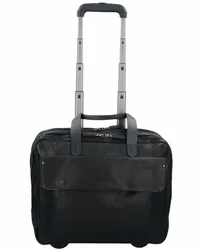 Harold's 2-Rollen Businesstrolley Leder 40 cm Laptopfach Schwarz