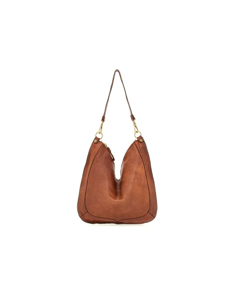 Campomaggi Mogano Schultertasche Leder 44 cm cognac Braun