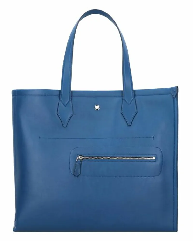 Montblanc Meisterstück Selection Soft Shopper Tasche Leder 41 cm cobalt Blau