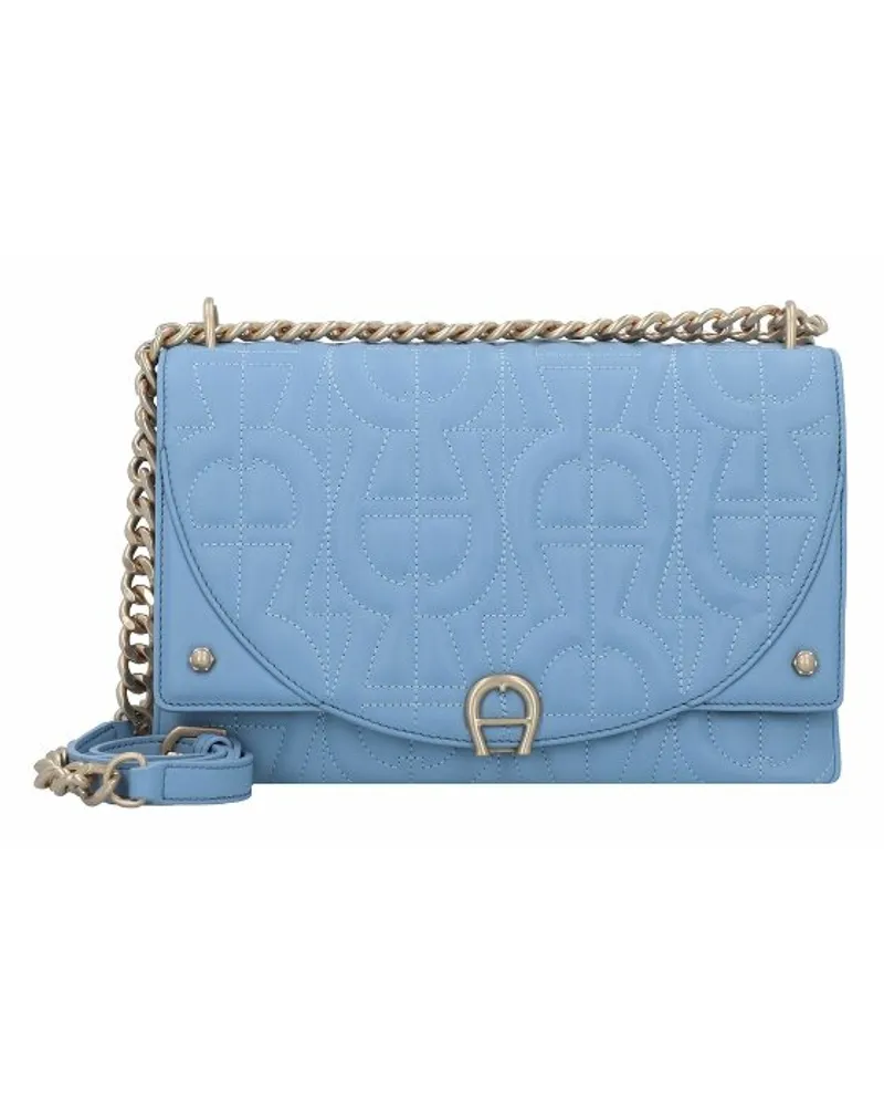Aigner Diadora Umhängetasche Leder 25 cm glaze blue Blau