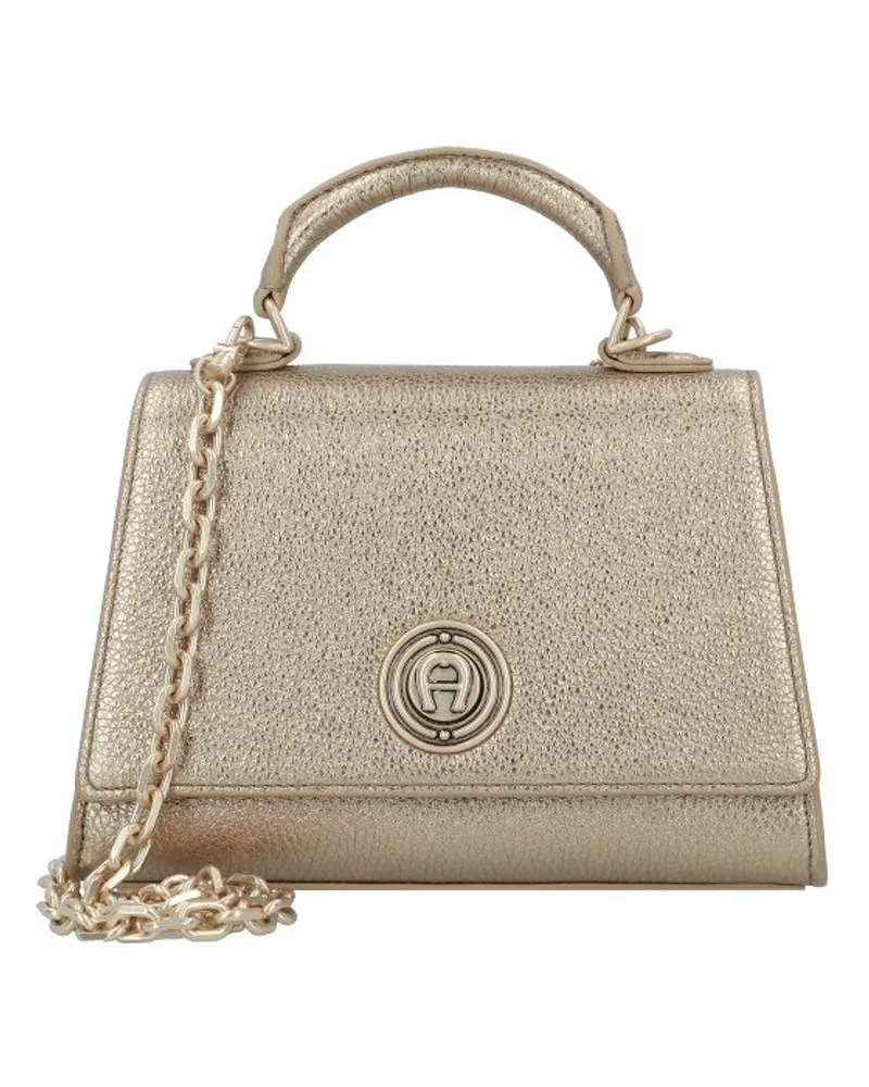 Aigner Deluxe Handtasche Leder gold coloured Goldfarben