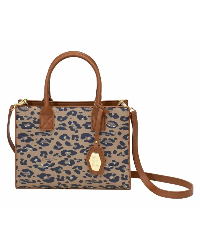 Roberto Cavalli Elisa Handtasche 28 cm leopard and cognac Mehrfarbig