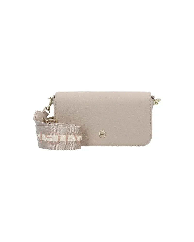 Aigner Zita Umhängetasche Leder 22 cm alpaca beige Grau