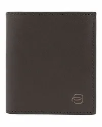 Piquadro Black Square Geldbörse RFID Schutz Leder 8.5 cm dark brown Braun