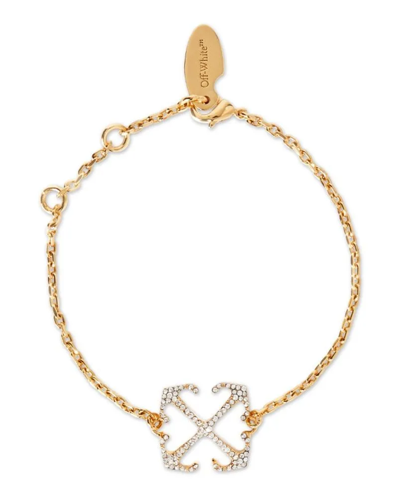 OFF-WHITE Armband mit Pfeil-Anhänger und Kristallen Gold