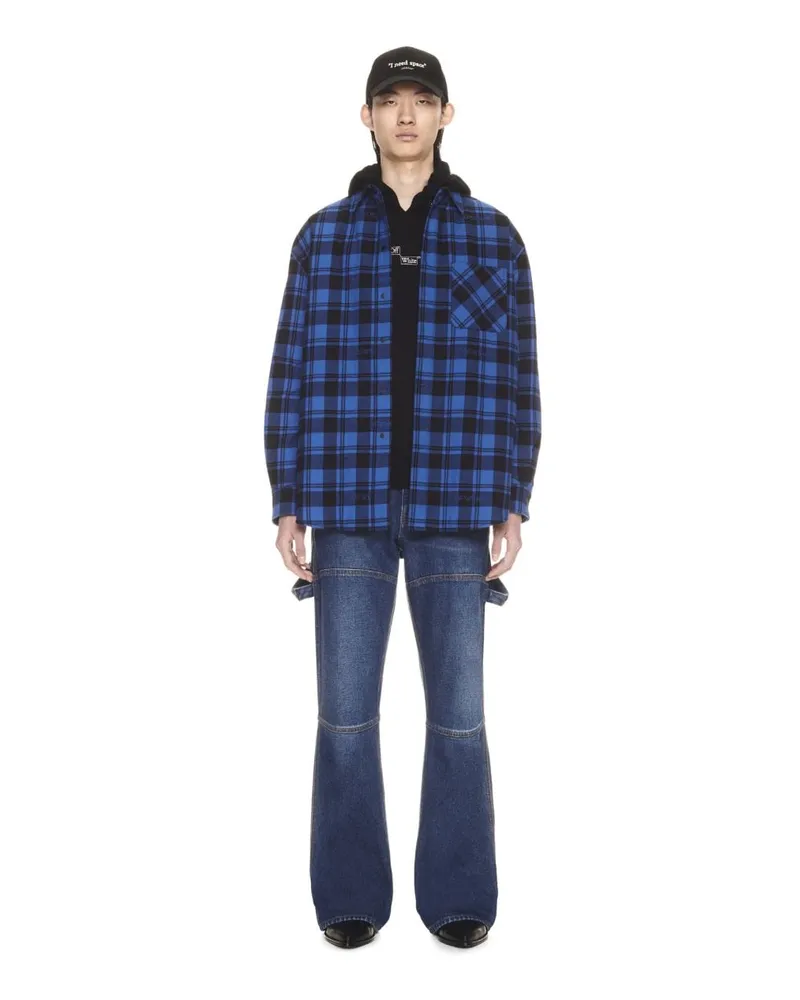 OFF-WHITE Kariertes Flanell-Hemd Blau