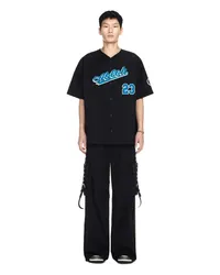 OFF-WHITE Kurzärmeliges Hemd mit Baseball-Logo Schwarz