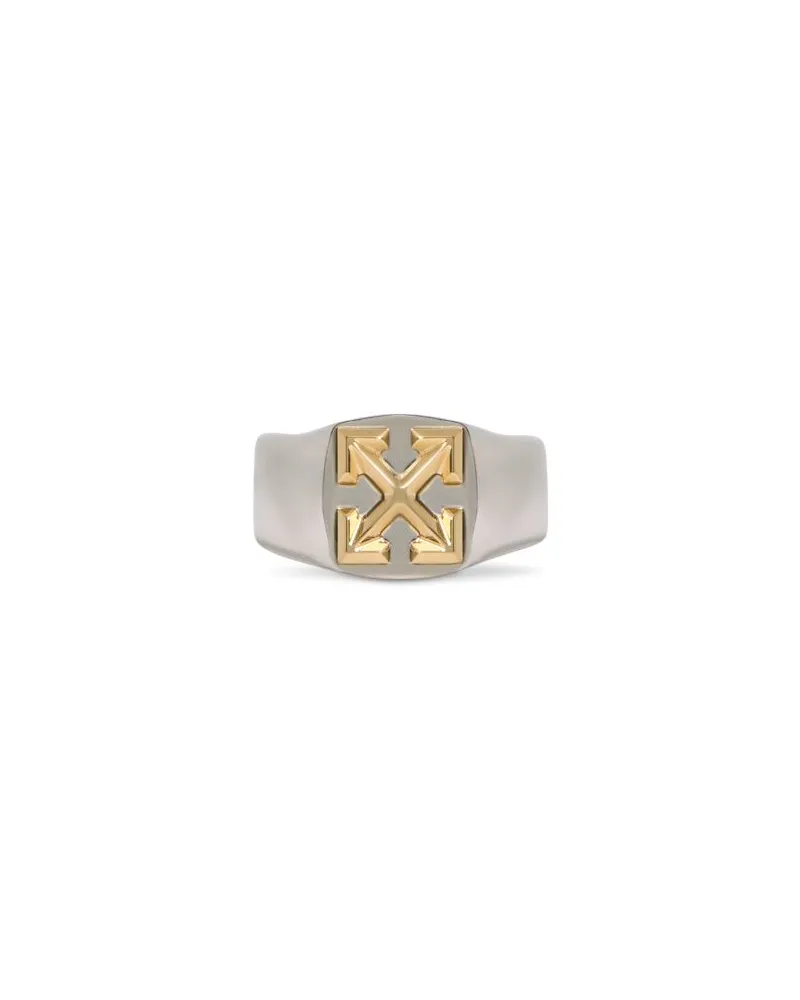 OFF-WHITE Zweifarbiger Pfeil-Ring Silber