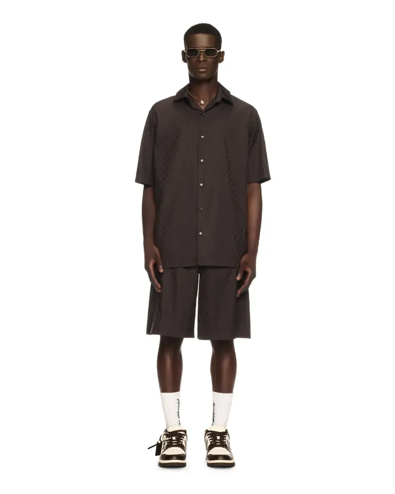 OFF-WHITE Braunes Jacquard Bowlinghemd Braun