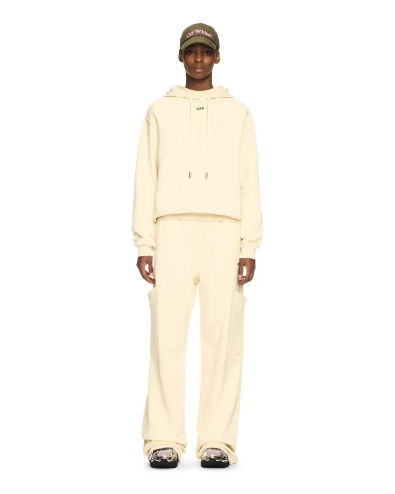 OFF-WHITE Weißer Hoodie mit Rosen Nude