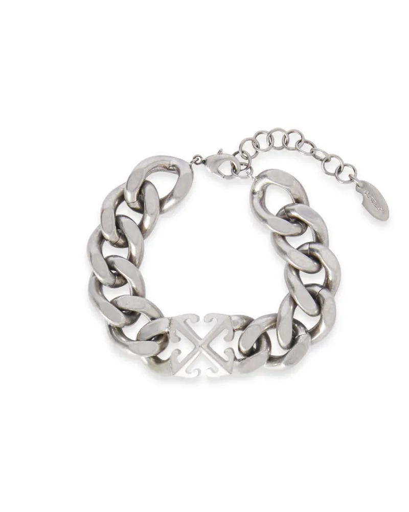 OFF-WHITE KETTENARMBAND MIT PFEIL-LOGO Silber