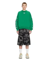 OFF-WHITE SWEATSHIRT MIT RUNDHALSAUSSCHNITT UND BANDANA-PFEIL-MOTIV Grün