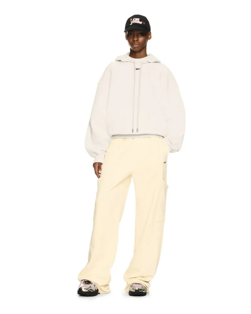 OFF-WHITE Weißer Hoodie mit Pfeile Nude
