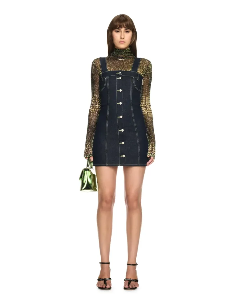 OFF-WHITE Denim Korsettkleid Blau