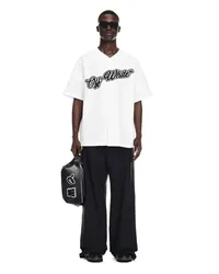 OFF-WHITE Kurzärmeliges Hemd mit Baseball-Logo Weiß