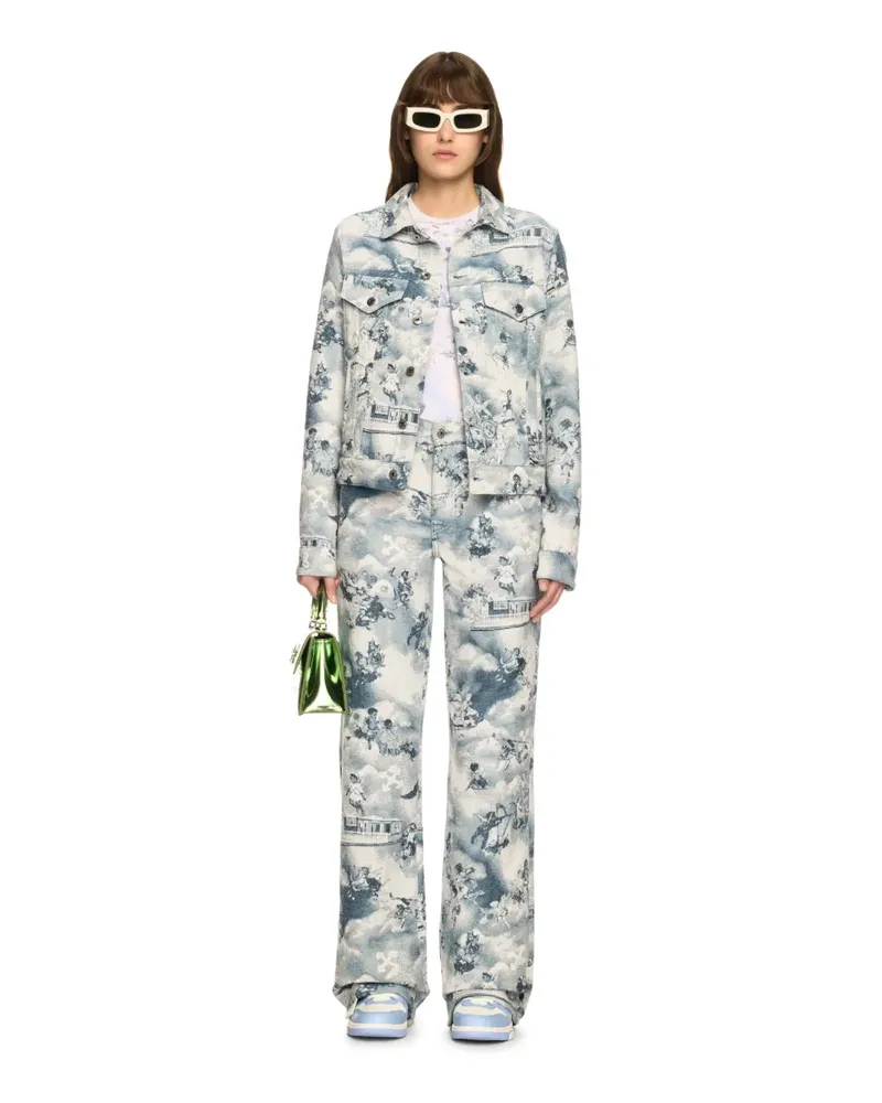 OFF-WHITE TAPESTRY FRESCO JACKE Blau