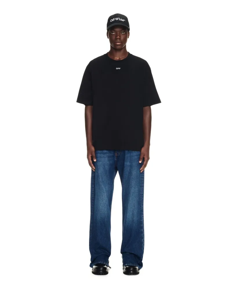 OFF-WHITE SCHWARZES KURZÄRMELIGES SKATE T-SHIRT MIT OFF-LOGO Schwarz