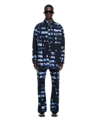 OFF-WHITE OVERSIZE-DENIMHEMD MIT FENSTERN Schwarz