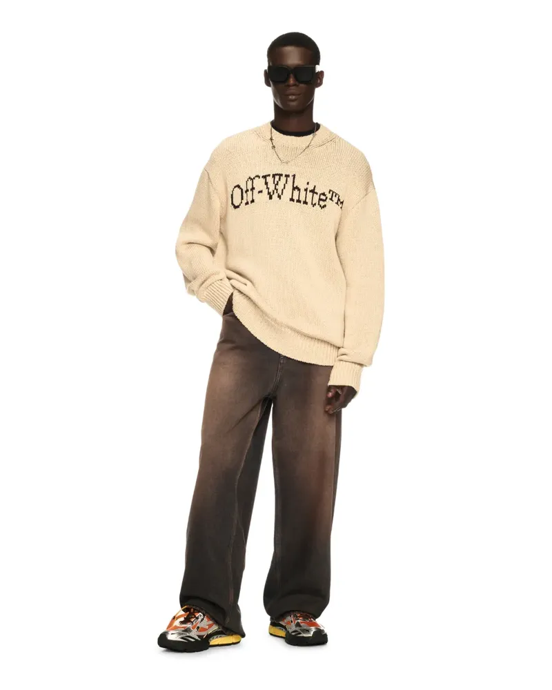 OFF-WHITE BRAUNE GERADEGESCHNITTENE JEANS Braun