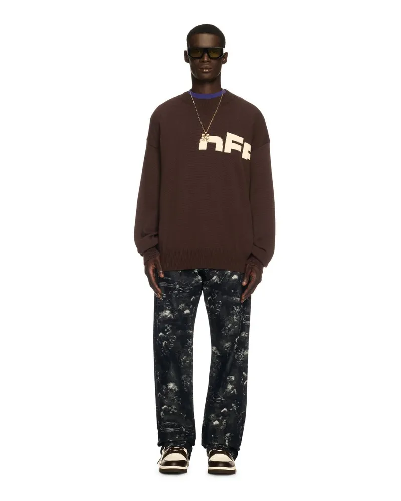 OFF-WHITE SCHWARZER STRICKPULLOVER Braun