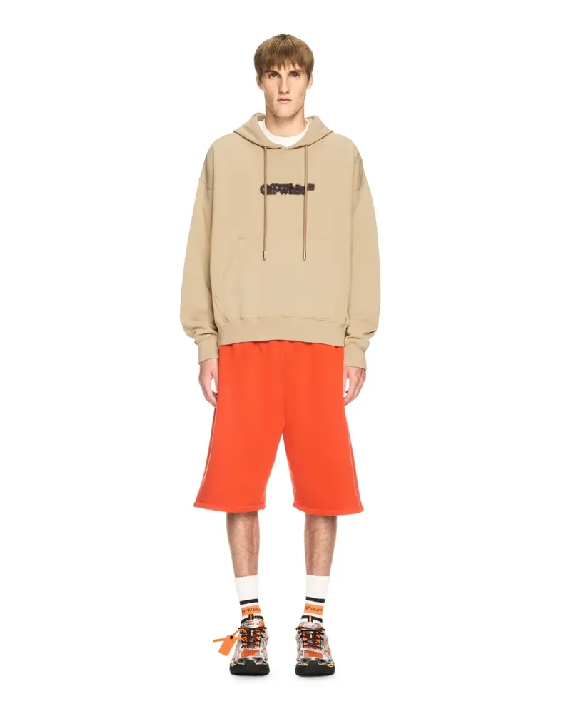 OFF-WHITE Beiger Hoodie mit Spray-Pfeil Nude